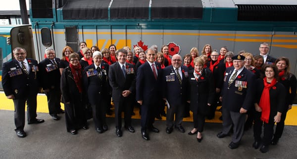Official photo at Ottawa station of the National poppy campaign